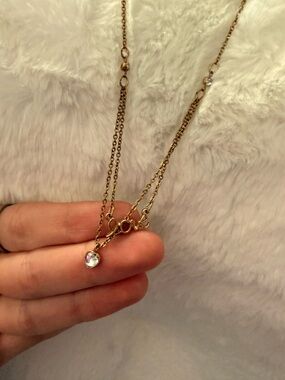 Gold-Tone 'Love' Layered Necklace with Heart Pendant